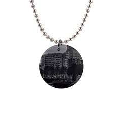 Sunset Coastal Urban Scene, Montevideo, Uruguay 1  Button Necklace by dflcprintsclothing