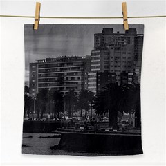 Sunset Coastal Urban Scene, Montevideo, Uruguay Face Towel by dflcprintsclothing