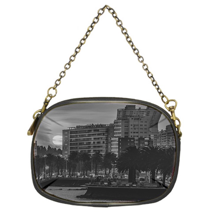 Sunset Coastal Urban Scene, Montevideo, Uruguay Chain Purse (Two Sides)