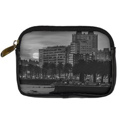 Sunset Coastal Urban Scene, Montevideo, Uruguay Digital Camera Leather Case by dflcprintsclothing