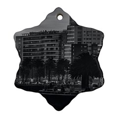 Sunset Coastal Urban Scene, Montevideo, Uruguay Snowflake Ornament (two Sides) by dflcprintsclothing