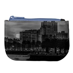 Sunset Coastal Urban Scene, Montevideo, Uruguay Large Coin Purse