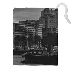 Sunset Coastal Urban Scene, Montevideo, Uruguay Drawstring Pouch (5xl) by dflcprintsclothing