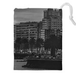 Sunset Coastal Urban Scene, Montevideo, Uruguay Drawstring Pouch (5XL) Front