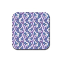 White Peacocks Rubber Coaster (square)  by marynarts