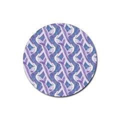 White Peacocks Rubber Coaster (round) 