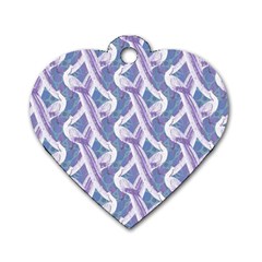 White Peacocks Dog Tag Heart (one Side) by marynarts