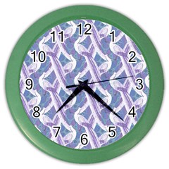 White Peacocks Color Wall Clock by marynarts