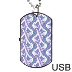 White Peacocks Dog Tag Usb Flash (one Side) by marynarts