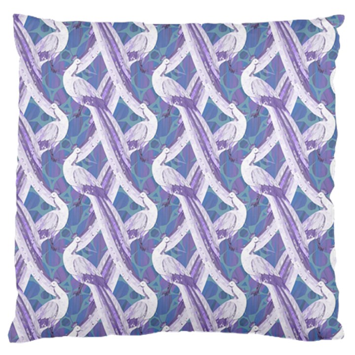 White Peacocks Large Cushion Case (One Side)