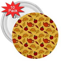 Apple Pie Pattern 3  Buttons (10 Pack)  by designsbymallika