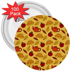 Apple Pie Pattern 3  Buttons (100 Pack)  by designsbymallika