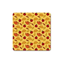 Apple Pie Pattern Square Magnet by designsbymallika