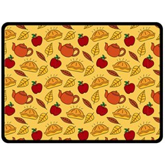 Apple Pie Pattern Double Sided Fleece Blanket (large)  by designsbymallika