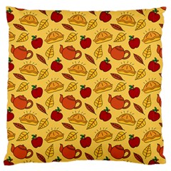 Apple Pie Pattern Large Flano Cushion Case (two Sides) by designsbymallika