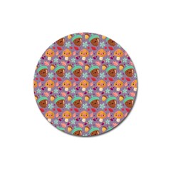 Nuts And Mushroom Pattern Magnet 3  (round) by designsbymallika