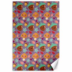 Nuts And Mushroom Pattern Canvas 24  X 36  by designsbymallika