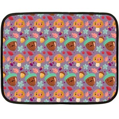 Nuts And Mushroom Pattern Double Sided Fleece Blanket (mini)  by designsbymallika