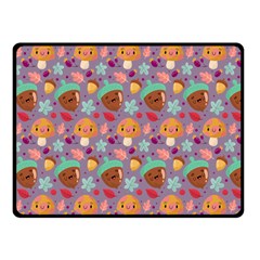 Nuts And Mushroom Pattern Fleece Blanket (small) by designsbymallika