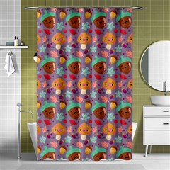 Nuts And Mushroom Pattern Shower Curtain 48  X 72  (small)  by designsbymallika