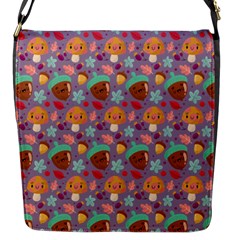 Nuts And Mushroom Pattern Flap Closure Messenger Bag (s) by designsbymallika