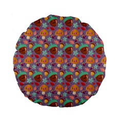 Nuts And Mushroom Pattern Standard 15  Premium Flano Round Cushions by designsbymallika