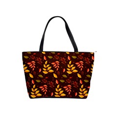 Yellow Green Orange Leaf Pattern Classic Shoulder Handbag by designsbymallika