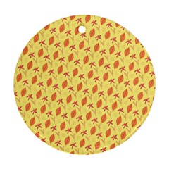 Autumn Leaves 4 Round Ornament (Two Sides)