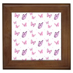 Pink Purple Butterfly Framed Tile by designsbymallika