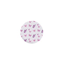 Pink Purple Butterfly 1  Mini Buttons by designsbymallika