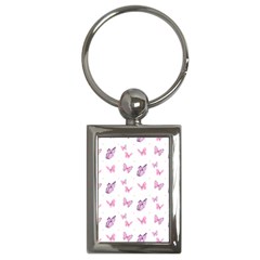 Pink Purple Butterfly Key Chain (rectangle)