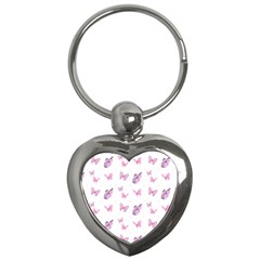 Pink Purple Butterfly Key Chain (heart) by designsbymallika