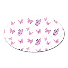 Pink Purple Butterfly Oval Magnet by designsbymallika