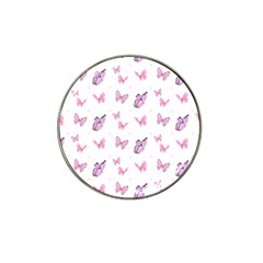 Pink Purple Butterfly Hat Clip Ball Marker (10 Pack) by designsbymallika