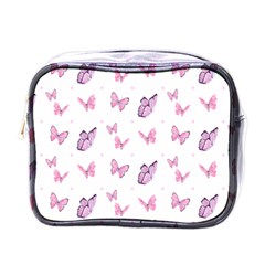 Pink Purple Butterfly Mini Toiletries Bag (one Side) by designsbymallika