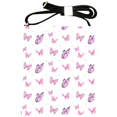 Pink Purple Butterfly Shoulder Sling Bag by designsbymallika