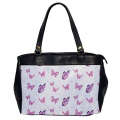 Pink Purple Butterfly Oversize Office Handbag by designsbymallika