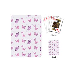 Pink Purple Butterfly Playing Cards Single Design (mini) by designsbymallika