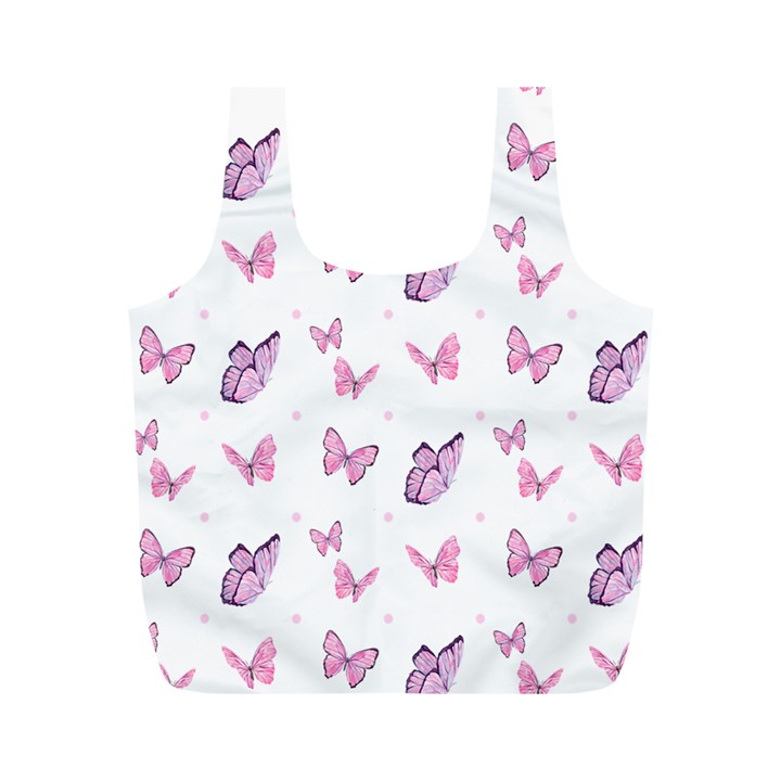 Pink Purple Butterfly Full Print Recycle Bag (M)