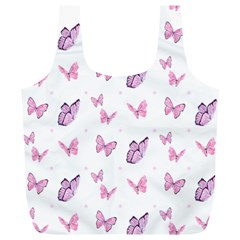 Pink Purple Butterfly Full Print Recycle Bag (xl) by designsbymallika