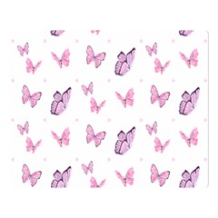 Pink Purple Butterfly Double Sided Flano Blanket (large)  by designsbymallika