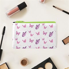 Pink Purple Butterfly Cosmetic Bag (xs) by designsbymallika