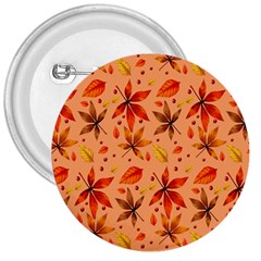 Orange Brown Leaves 3  Buttons by designsbymallika