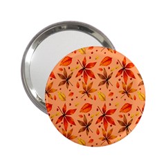 Orange Brown Leaves 2 25  Handbag Mirrors by designsbymallika