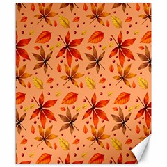 Orange Brown Leaves Canvas 8  X 10  by designsbymallika