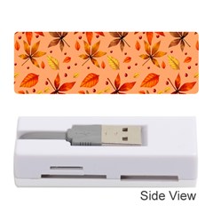 Orange Brown Leaves Memory Card Reader (stick) by designsbymallika