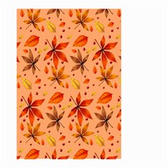 Orange Brown Leaves Small Garden Flag (two Sides) by designsbymallika