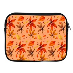 Orange Brown Leaves Apple Ipad 2/3/4 Zipper Cases by designsbymallika