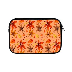 Orange Brown Leaves Apple Ipad Mini Zipper Cases by designsbymallika