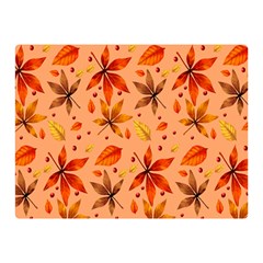 Orange Brown Leaves Double Sided Flano Blanket (mini)  by designsbymallika